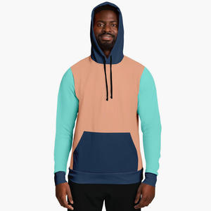Sweat à capuche de travail en coton, panneau supérieur, mode côtelé, manches/fond, coupe-vent pour la vente - Product Image 3