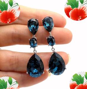 Pendiente ovalado de ónix negro natural chapado en oro con ajuste de bisel para fiesta de aniversario y regalo - Product Image 3