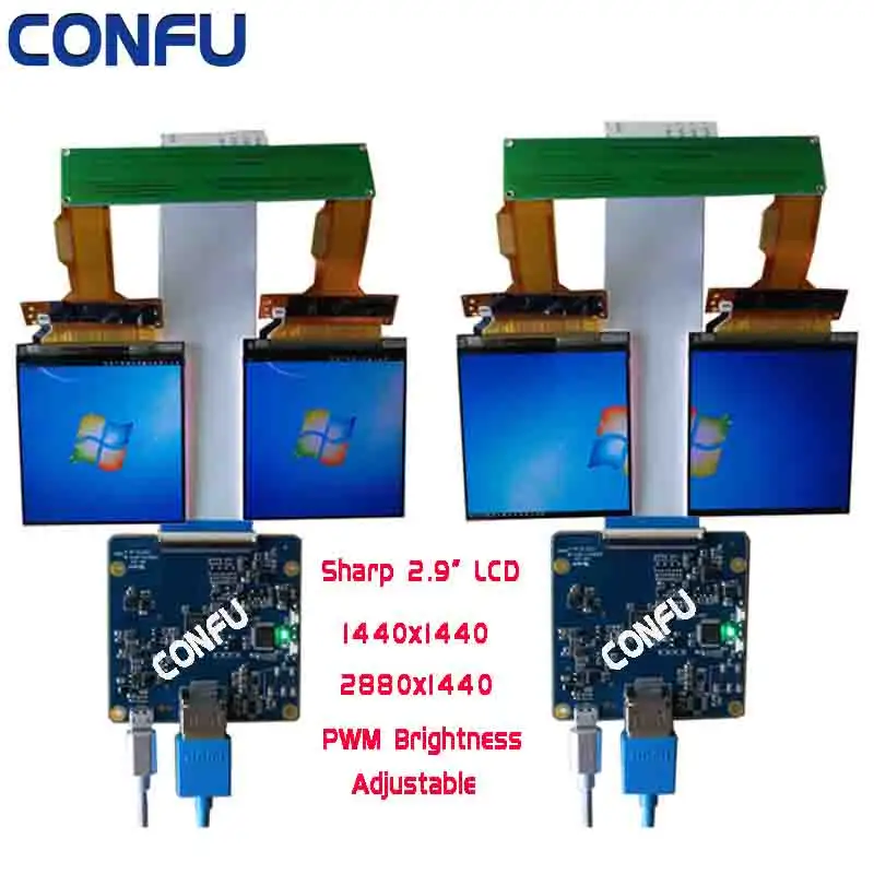 CONFU HDMI-zu MIPI DSI Board TC358870XBG Dual 2.9 zoll 1440*1440 2K LS029B3SX02 TFT IPS LCD VR Virtual Reality AR MR HMD China