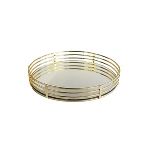 Round Shape New Look <b>Mirror</b> Serving <b>Tray</b> Classic Stylish Gold Plated Luxurious Metal Serving <b>Tray</b> Restaurant Ware Serving <b>Tray</b> - Product Image 3