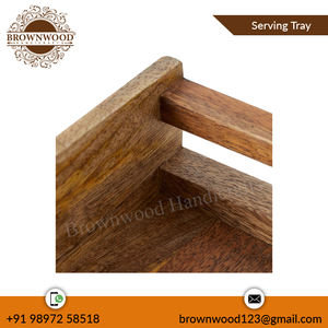 Plateau de service Offre Spéciale en bois de manguier fait à la main avec un design personnalisé élégant pour une utilisation de restauration d'hôtel Restaurant à prix économique - Product Image 2