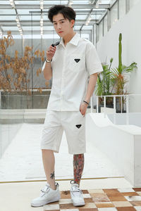 2021 new design men <b>short</b> <b>sleeve</b> sportsuits 2 piece sets for men's summer sportswear - Product Image 4