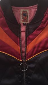 แจ็คเก็ตนักบินดวงอาทิตย์สีดำที่เพิ่มขึ้นน้ำหนักเบาฤดูใบไม้ร่วงแจ็คเก็ต | ผ้าซาตินสไตล์70S - Product Image 5