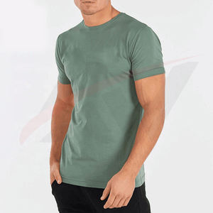 Calidad superior al por mayor personalizado bordado impresión logo algodón verano manga corta gimnasio fitness diferente color Camiseta Hombre - Product Image 4