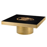 Table basse moderne de luxe en acier inoxydable avec plateau en bois, qualité supérieure pour salon - Meuble de maison très vendu