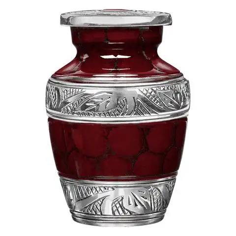 RED BLUE FIRE KEEPSAKE CREMATION URN FOR FUNERAL HUMAN ASHES NEW ARRIVAL METAL MINI KEEPSAKE CREMATION URN FOR ASH KEEPING USE