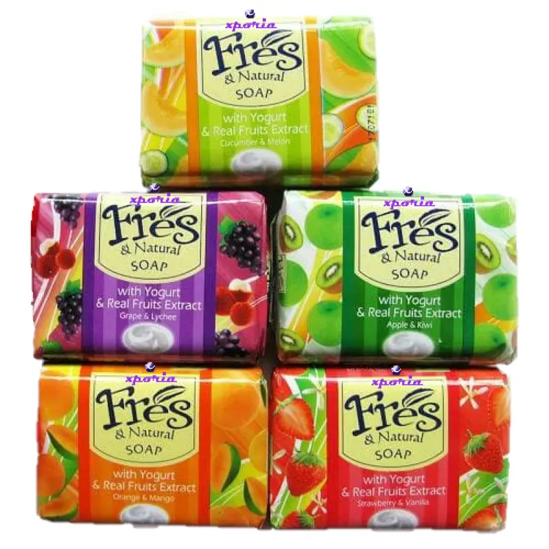 Фруктовое мыло FRES с апельсиновым манго 80 г | Индонезийское происхождение | Дешевое популярное травяное прозрачное мыло с длительным ароматом
