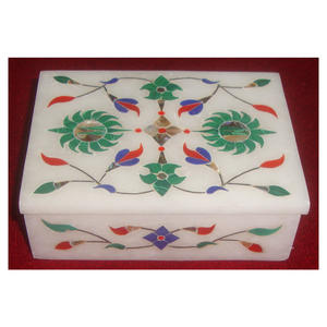 Little Expensive Handmade Marble Natural Malachite Inlay Design Jewelry Box - Product Image 1