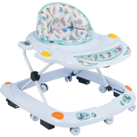 Table d'activités intelligente verte pour tout-petits UniCare OEM en gros, trotteur bébé en plastique et fer à 8 roues avec jouets musicaux et lumineux