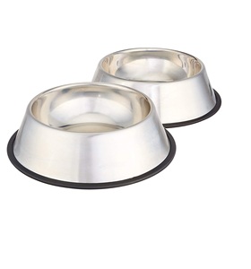 Tazón de acero inoxidable 100% Real para mascotas, alimentadores para perros, cuencos de plata, cuencos de goma antideslizantes, tazón de acero inoxidable para mascotas, venta personalizada - Product Image 1