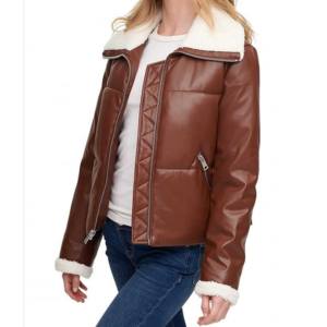 Doudoune en cuir confortable et chaude faite à la main avec fourrure personnalisée OEM vente en gros à bas prix fermeture à glissière durable - Product Image 6