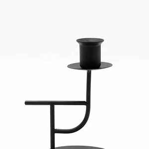 Bougeoir noir en acier inoxydable, chandelier - Product Image 4