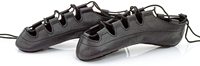 Sepatu Dansa Jazz Kulit Hitam Modern untuk Panggung, Hak Datar, Sol Suede Terpisah, Tali Sepatu, Profesional, Hard Jig, Anak-anak, Gaya Irlandia