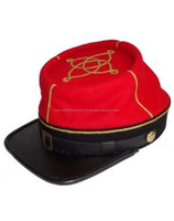 Nuevo Diseño, Venta al por Mayor, Hechos a Mano, Logotipo Personalizado, Tela 100% Lana, Uniforme Rojo, Reproducción de Gorras Kepis de la Guerra Civil