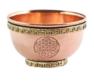 ชามทองแดงทิเบตขัดเงาแบบติดตั้งบนของตกแต่งบ้านทำจากทองเหลืองของตกแต่งทางศาสนาพร้อมรูปปั้นพระพิฆเนศที่ติดตั้งด้วยหิน - Product Image 3