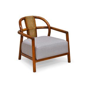 Sillón Bianca de Caoba Tapizado en Tela, Diseño Elegante y Cómodo para Sala de Estar, Hogar u Hotel - Product Image 1