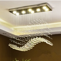 JYLIGHTING Vente en gros de luminaires de plafond en cristal LED pour villa, grand luminaire décoratif d'intérieur, boule de cristal ondulée, luminaire de mariage