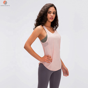 MESS SPORTS Breathable Eco-Friendly Quick Dry Loose Fitness Yoga Blank Long Terry Tank <b>Top</b> for <b>Women</b> Gym - Product Image 6