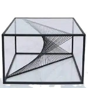 Trendy for home Restaurants hotels iron frame Metal table Brass Frame Aluminum coffee table Marble Furniture