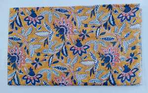 Sanganeri Fabric, Cotton Flower <b>Print</b> Hand <b>Block</b> <b>Print</b> Fabric - Product Image 2