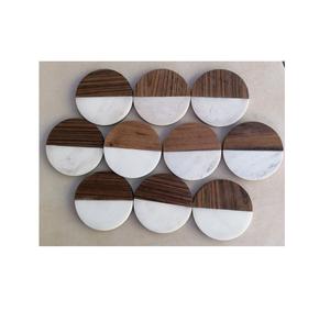Posavasos de madera de mármol para el hogar, posavasos personalizado con forma hexagonal, creativo - Product Image 5