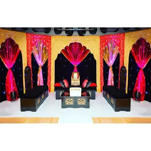 Colorido Mehraab Cenário Para A Fase de Casamento Real Arco Cerimônia Sangeet Cenário Bonito Do Casamento & Mehndi Henna Mehndi Cortinas