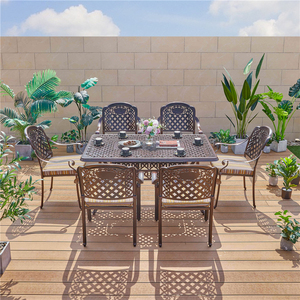 Juego de muebles <span class=keywords><strong>para</strong></span> exteriores de aluminio fundido, juego de mesas de comedor y sillas <span class=keywords><strong>para</strong></span> <span class=keywords><strong>patio</strong></span>, conjunto de jardín al aire libre, <span class=keywords><strong>pila</strong></span> moderna - Product Image 5