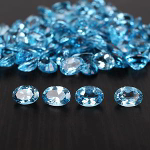 Topacio Azul suizo Natural, 7x5mm, corte facetado ovalado, 1,15 Cts - Product Image 4