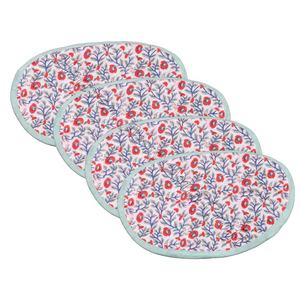 Cotton Indian Hand Block Printed Round Table Napkins Set - Product Image 1