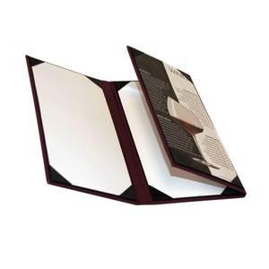 Cubierta de menú de cuero PU A4 de color negro con 5 vistas - Product Image 1