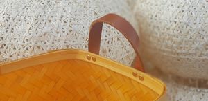 Cesta de bambú en oferta con asas de cuero - Cesta de bambú de Vietnam - Product Image 6