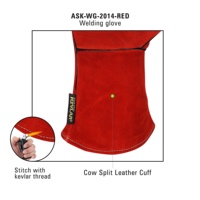 Gants de soudage rouges EN388 EN420 EN407 pour mécaniciens, soudage TIG MIG, gants résistants à la chaleur pour soudeurs