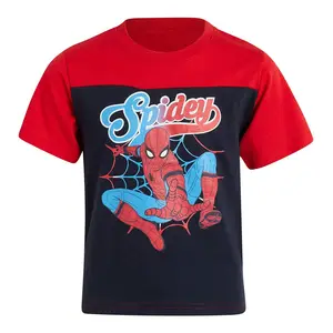 Camiseta masculina de homem aranha, tamanho grande, roupas de homem, camiseta de algodão normal