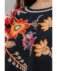 เสื้อปอนโชปักลายเกาะอกแบบไม่มีสายหนัง,เสื้อลำลองสุดหรูสีสวยสะดุดตาสะดุดตาสำหรับรีสอร์ท - Product Image 1