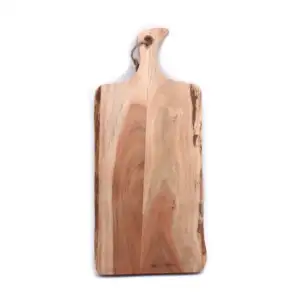 Live Edge Acacia Wood Cutting Board Snack Serving Platter With Handle For Use In Homes Cafes Pubs Restaurants Fancy Acacia Boar
