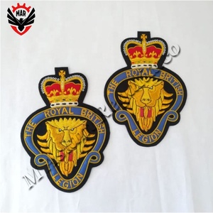 Venta al por mayor fabricante Royal British Blazer Badge Gold Bullion alambre hecho a mano calidad blazer negro - Product Image 4