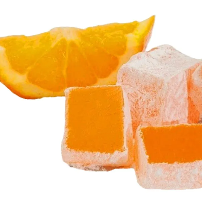 Hot Sale!!! First Quality ,100 gr ,ORANGE FLAVORED TURKISH DELIGHT, Ready to Ship Sweet Candy