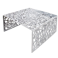 Mesa de Centro de Diseño Europeo Moderno en Metal Dorado para Sala de Estar