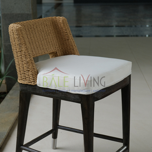Baleliving Indonesia Manufactured Best Quality Modern Style Solid Wood Wicker <b>Cover</b> Customized Color Bar <b>Chairs</b> Hotel Outdoor - Product Image 3