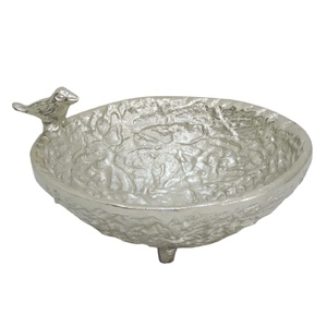 Juego de alta calidad, 2 elegantes bandejas de plata para servir, forma de hoja de aluminio hecha a mano, elegante diseño niquelado, servicio decorativo - Product Image 6