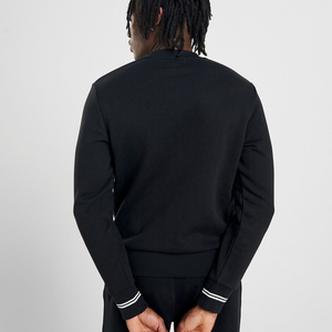 Sudadera negra con doble ribete y diseño de logotipo personalizado al por mayor OEM - Product Image 3