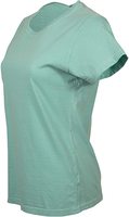T-shirt pour femme à manches courtes, 100% coton, tissu en maille, impression de logo personnalisée, col rond, couleur personnalisée