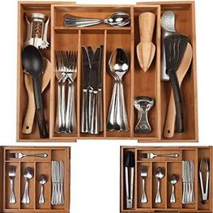 ตู้ถาดไม้ธรรมชาติสำหรับจัดระเบียบลิ้นชักเครื่องใช้บนโต๊ะอาหาร - Product Image 6