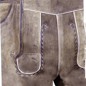 Best Selling Bavarian <b>Shorts</b> Customized Deer Leather Made <b>Slim</b> <b>Fit</b> Leather <b>Shorts</b> for Youth Made in Pakistan - Product Image 3