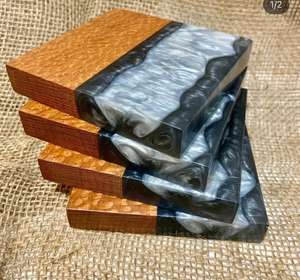 Best Selling Resin <b>And</b> Natural Wood Tea <b>Coaster</b> <b>Set</b> Home Bar Restaurant <b>Coasters</b> For Drinks Table Decor Resin Coffee <b>Coaster</b> - Product Image 3