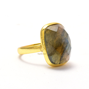 แหวนพลอยลาบราดอไรต์ธรรมชาติ925คลาสสิกเงินสเตอร์ลิง/ชุบทอง18K สำหรับวันครบรอบแต่งงานขายส่ง - Product Image 2