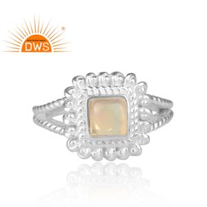 Nouvellement arrivé 925 bague d'empilage réglable en argent fin pour les filles opale de feu bague en pierres précieuses fabricant bijoux Collection classique - Product Image 2