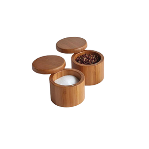 ชุดกล่องเครื่องเทศไม้ทรงกลม2ชิ้นจากผู้ผลิตในอินเดีย - Product Image 1