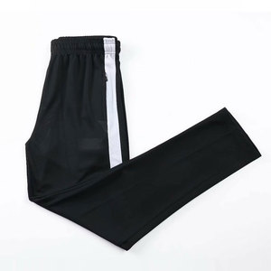 Pantalon de survêtement noir pour homme avec bande latérale blanche, taille élastique, léger, décontracté, respirant, pour l'été - Product Image 2