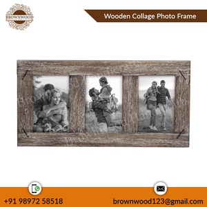 Premium Handmade Solid Mango Wood Photo <b>Frame</b> Elegant Rustic Vintage Design Home Decor Collage <b>Picture</b> Collage Decorative <b>Frame</b> - Product Image 2